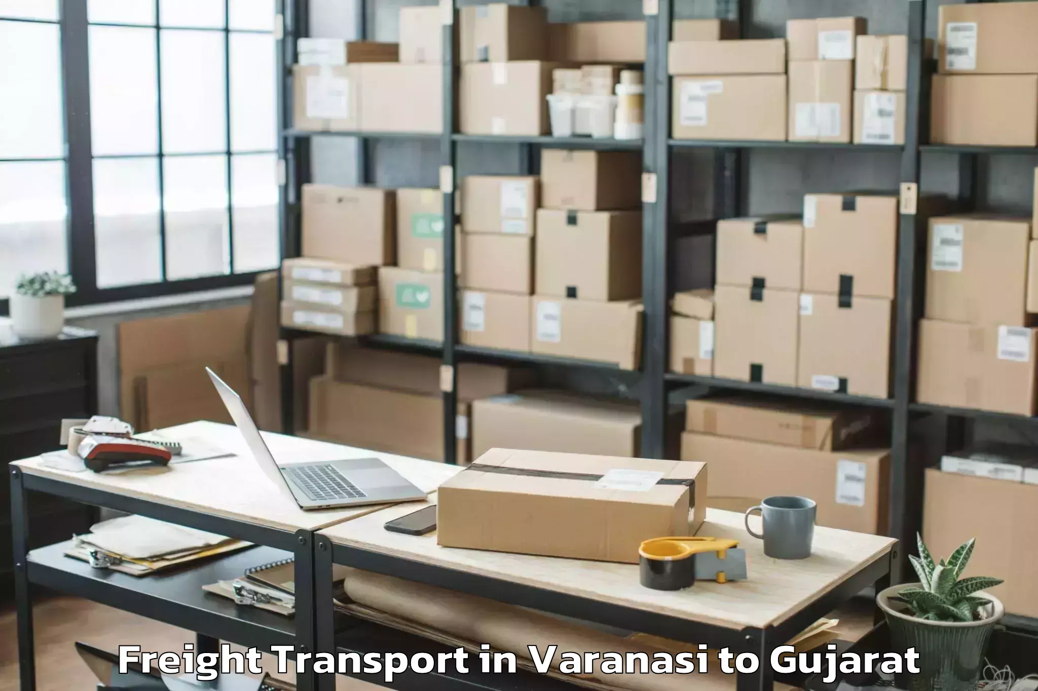 Trusted Varanasi to Shree Somnath Sanskrit Univers Freight Transport